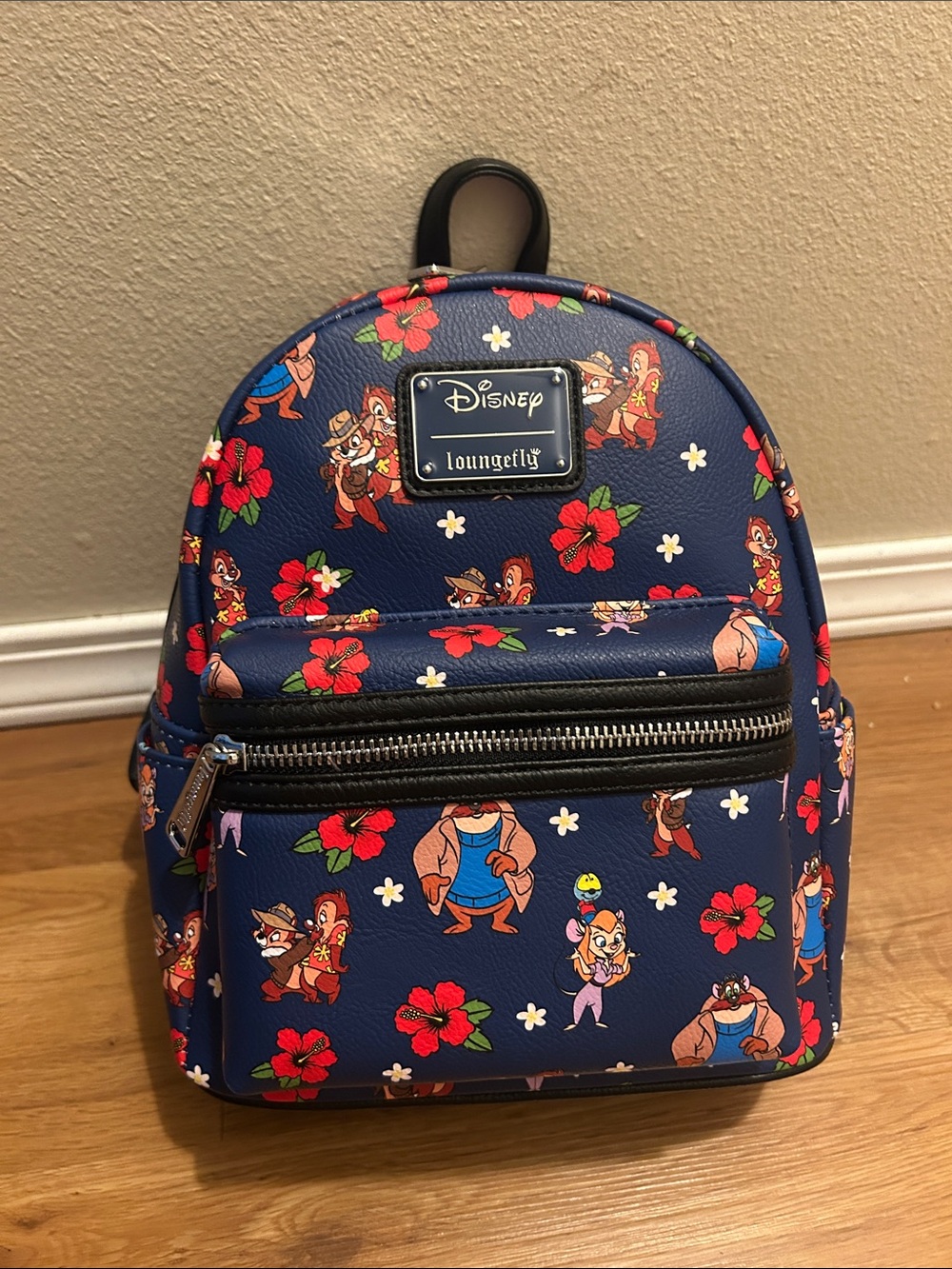 NWT Loungefly Navy Floral Chip 'n' Dale Backpack